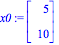 x0 := Vector[column]([[5], [10]])
